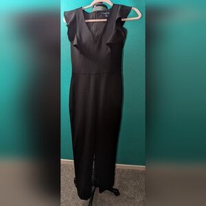 French Connection Black Ruffle Sleeve Jumpsuit